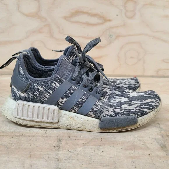 adidas gazelle silver green womens Adidas NMD R1 "Glitch Core Black Camo"  Beater Sneaker